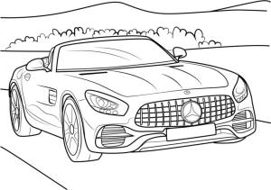 Spor Araba boyama sayfası,  coloring page, Hızlı bir sürüş için Mercedes, 