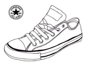 Spor Ayakkabı boyama sayfası,  coloring page, Converse Düşük, 