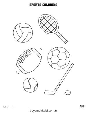 Spor boyama sayfası – eğlenceli etkinlik, el becerilerini geliştirir