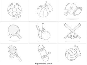 Spor boyama sayfası – kolay boyama, eğitici aktivite