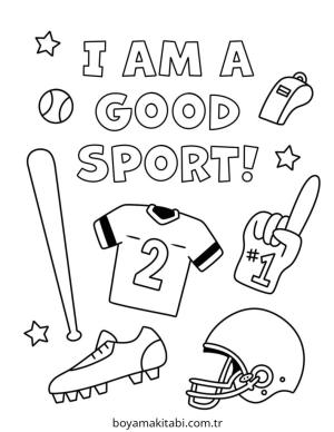Spor boyama sayfası – çocuklar için, çizgi film temalı