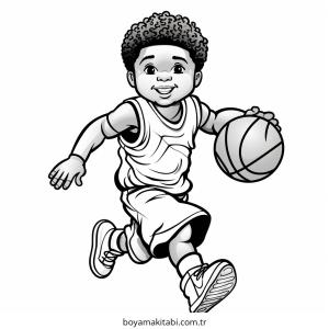 Spor boyama sayfası – sevimli karakter, sanatsal çalışma