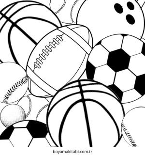 Spor boyama sayfası – sanatsal çalışma, çocuklar için