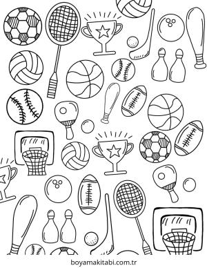 Spor boyama sayfası – el becerilerini geliştirir, boyama çalışması