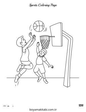 Spor boyama sayfası – boyama etkinliği, çocuk aktivitesi