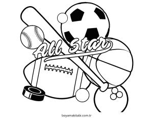 Spor boyama sayfası – basit çizim, kolay boyama