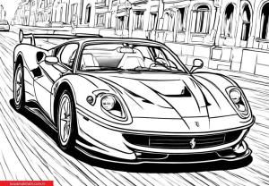 Yarış Arabası boyama sayfası, Sports Race Car coloring page, , 