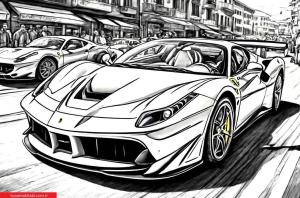 Yarış Arabası boyama sayfası, Sports Race Car coloring page, , 