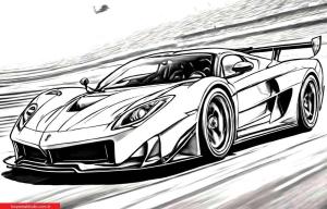 Yarış Arabası boyama sayfası, Sports Race Car coloring page, , 