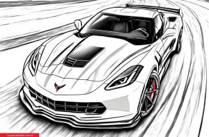 Yarış Arabası boyama sayfası, Sports Race Car coloring page, , 