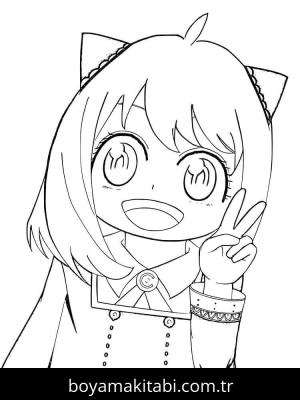 Spy x Family boyama sayfası – basit çizim, kolay boyama