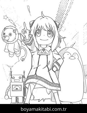 Spy x Family boyama sayfası – evde etkinlik, ücretsiz yazdır