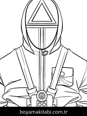 Squid Game boyama sayfası – eğlenceli etkinlik, el becerilerini geliştirir