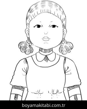 Squid Game boyama sayfası – çocuk aktivitesi, PDF indir