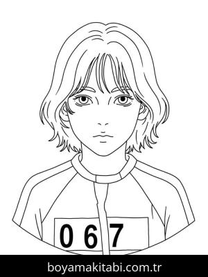 Squid Game boyama sayfası – boyama etkinliği, çocuk aktivitesi