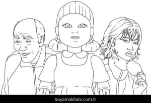 Squid Game boyama sayfası – ücretsiz yazdır, boyama etkinliği