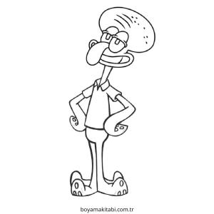 Squidward boyama sayfası – boyama çalışması, yaratıcılığı geliştirir