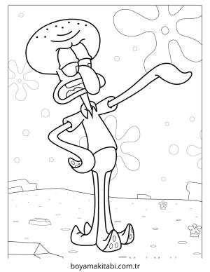 Squidward boyama sayfası – yaratıcılık, eğlenceli etkinlik