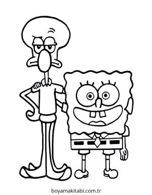 Squidward boyama sayfası – sevimli karakter, sanatsal çalışma