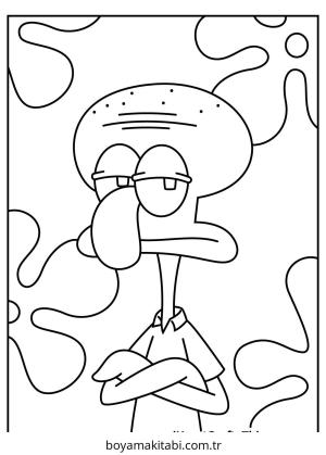 Squidward boyama sayfası – ücretsiz yazdır, boyama etkinliği