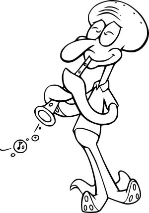 Squidward boyama sayfası, Squidward coloring page, , 