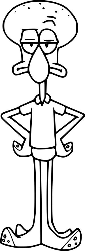 Squidward boyama sayfası, Squidward coloring page, , 