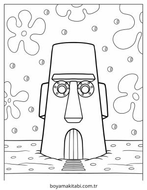 Squidward boyama sayfası – PDF indir, sevimli karakter