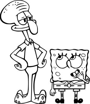 Squidward boyama sayfası, Squidward coloring page, , 