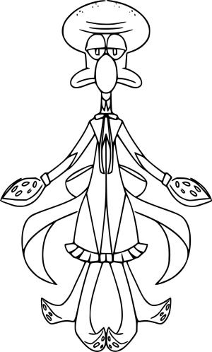 Squidward boyama sayfası, Squidward coloring page, , 