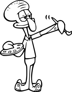 Squidward boyama sayfası, Squidward coloring page, , 