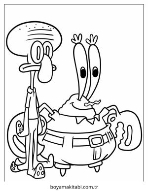 Squidward boyama sayfası – okul öncesi, evde etkinlik