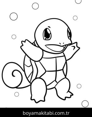 Squirtle boyama sayfası – PDF indir, sevimli karakter