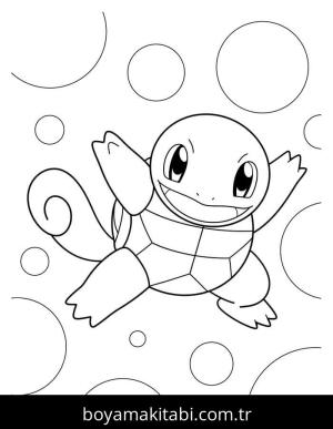 Squirtle boyama sayfası – el becerilerini geliştirir, boyama çalışması