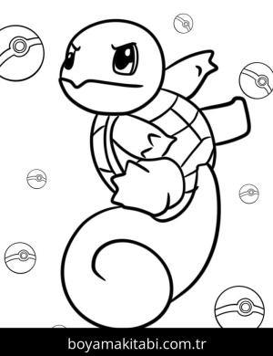 Squirtle boyama sayfası – kolay boyama, eğitici aktivite