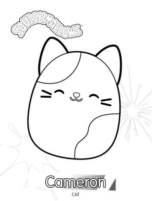 Squishmallow boyama sayfası,  coloring page, Squishmallow Cam Cat, 