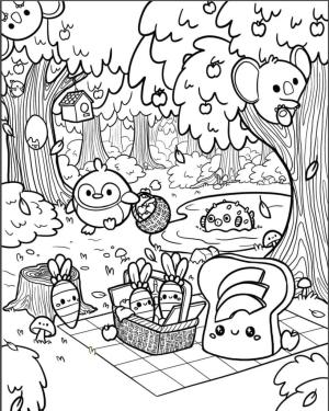 Squishmallow boyama sayfası,  coloring page, Squishmallow pikniği, 