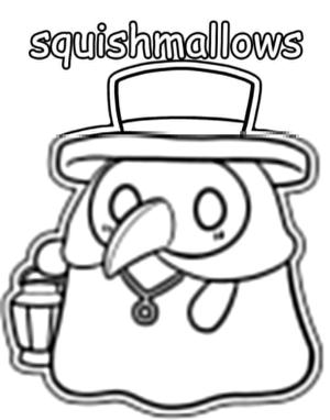 Squishmallow boyama sayfası,  coloring page, Squishmallow Plague Doctor, 