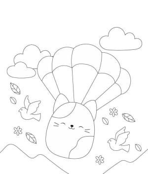 Squishmallow boyama sayfası,  coloring page, Squishmallow Kedi, 