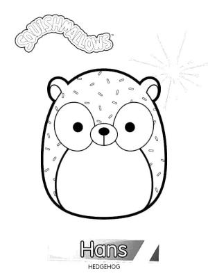 Squishmallow boyama sayfası,  coloring page, Squishmallow Hans Hedgehog, 