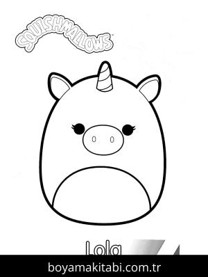 Squishmallow boyama sayfası – boyama etkinliği, çocuk aktivitesi