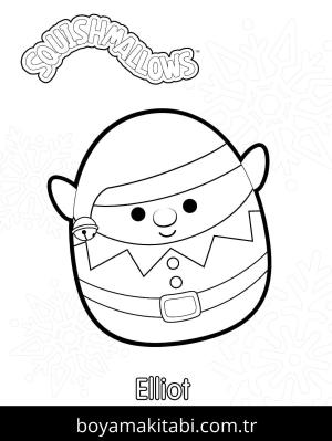 Squishmallow boyama sayfası – çocuklar için, çizgi film temalı
