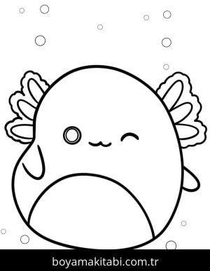 Squishmallow boyama sayfası – çizgi film temalı, basit çizim