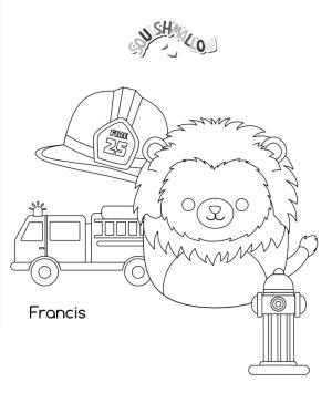 Squishmallow boyama sayfası,  coloring page, Squishmallow Francis aslanı, 