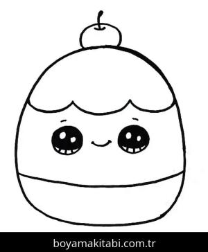 Squishmallow boyama sayfası – basit çizim, kolay boyama