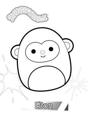 Squishmallow boyama sayfası,  coloring page, Squishmallow Elton, 