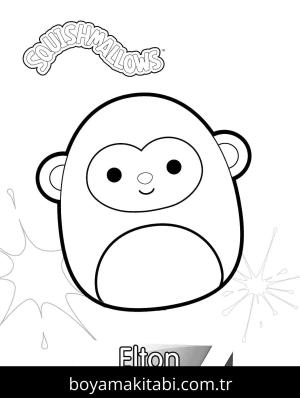 Squishmallow boyama sayfası – basit çizim, kolay boyama