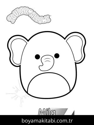 Squishmallow boyama sayfası – okul öncesi, evde etkinlik