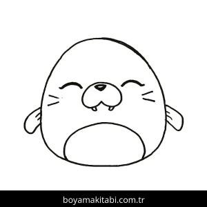 Squishmallow boyama sayfası – sanatsal çalışma, çocuklar için