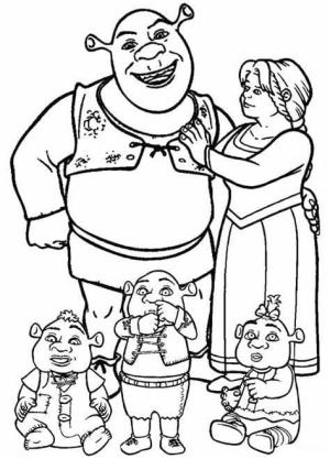 Şrek boyama sayfası,  coloring page, Şrek Ailesi, 