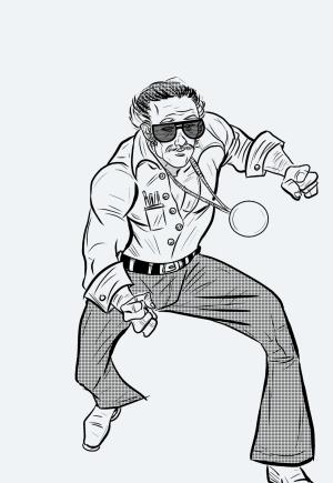 Stan Lee boyama sayfası,  coloring page, Stan Lee Dövüş, 